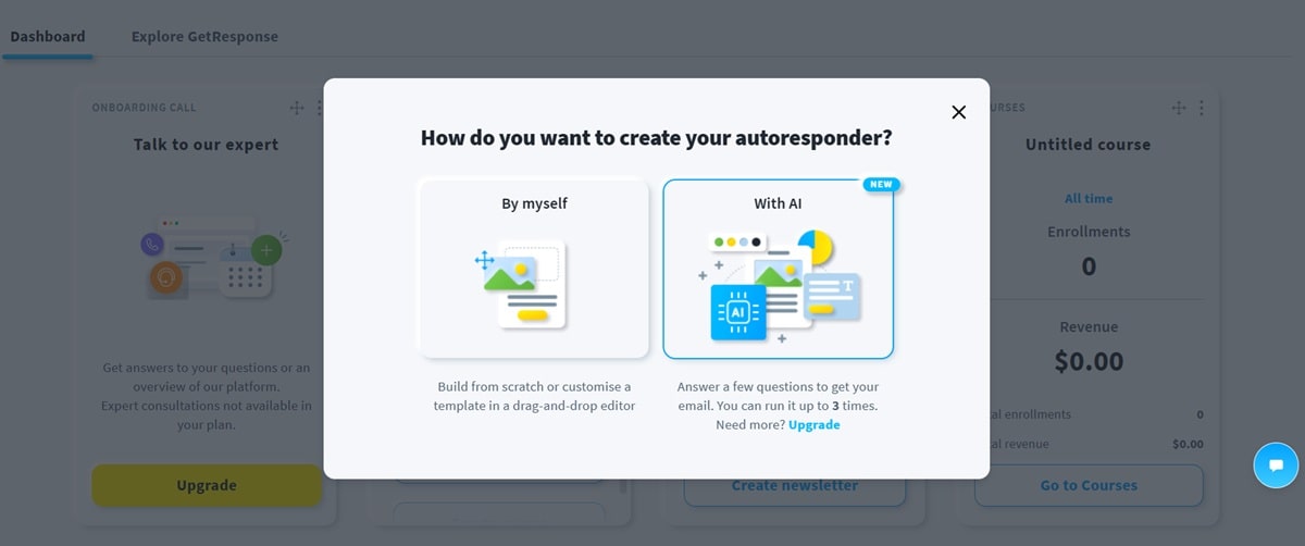 GetResponse's autoresponder creator with AI